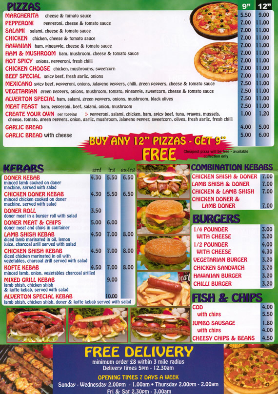 Alverton Kebab House & Fried Chicken - Penzance - Takeaway Menu, Map ...